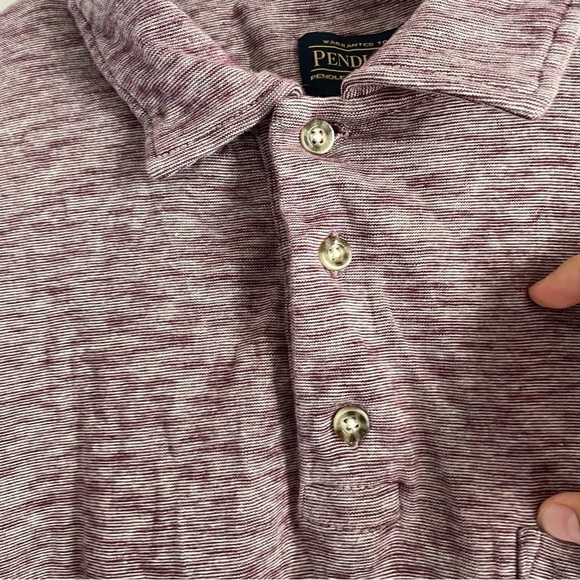 Pendleton short sleeve collared cotton polo quarter button collared shirt - Picture 4 of 8